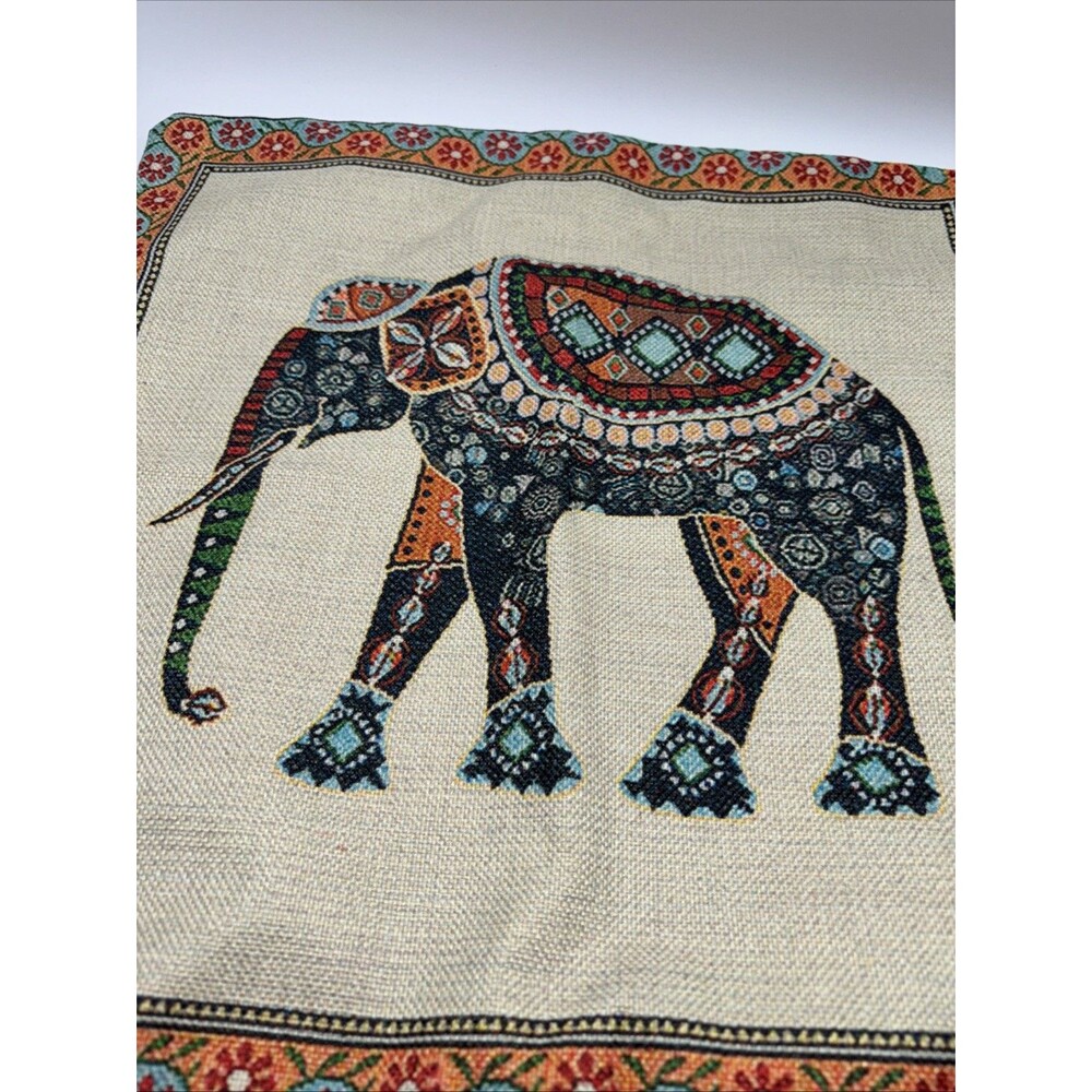 Elephant Pillow canvas Cover 17”x 16.5”  Safari Zip Decorative No brand NEW - Picture 2 of 10